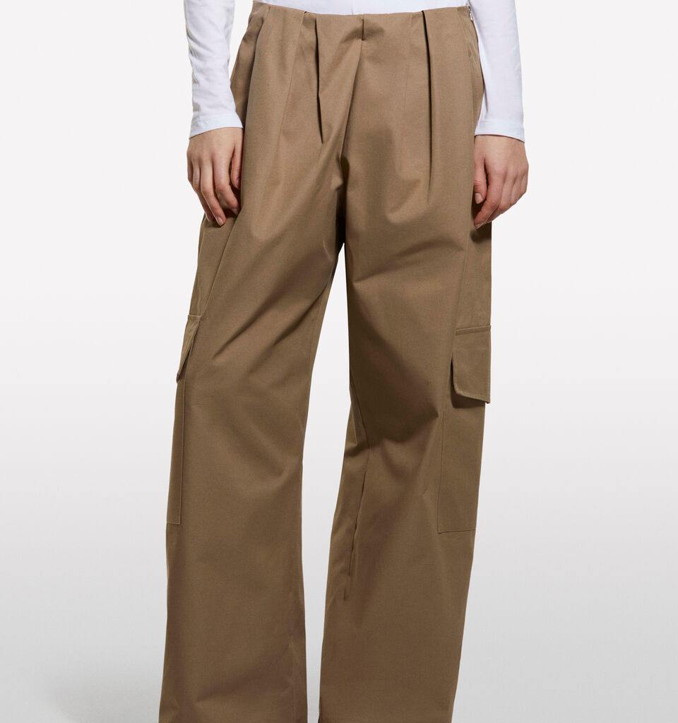 Calças cargo bege com pregas - calças joggers para mulher - Bege | Sisley image number 3